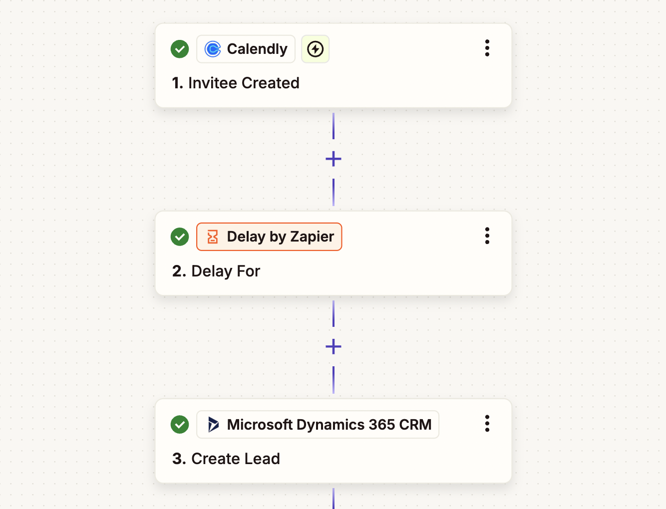 Screenshot of Zap with a delay step