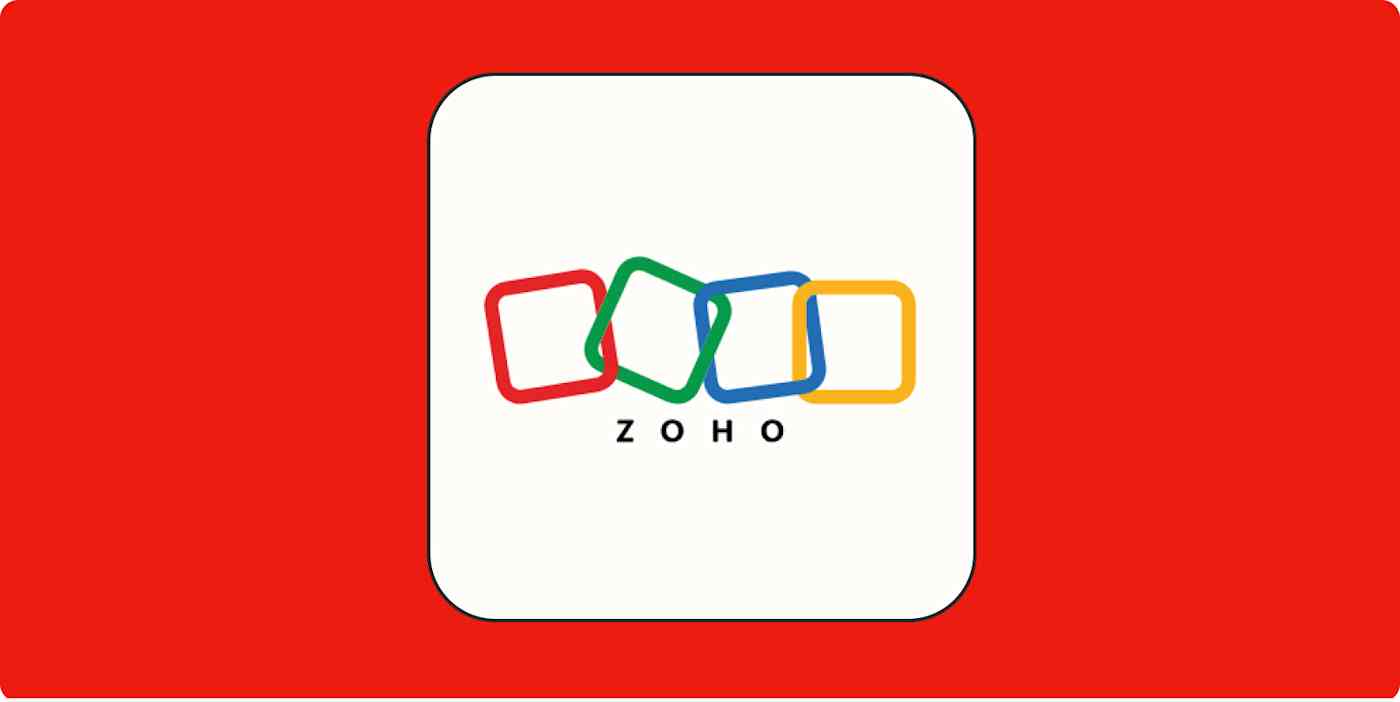 A hero image with the Zoho logo