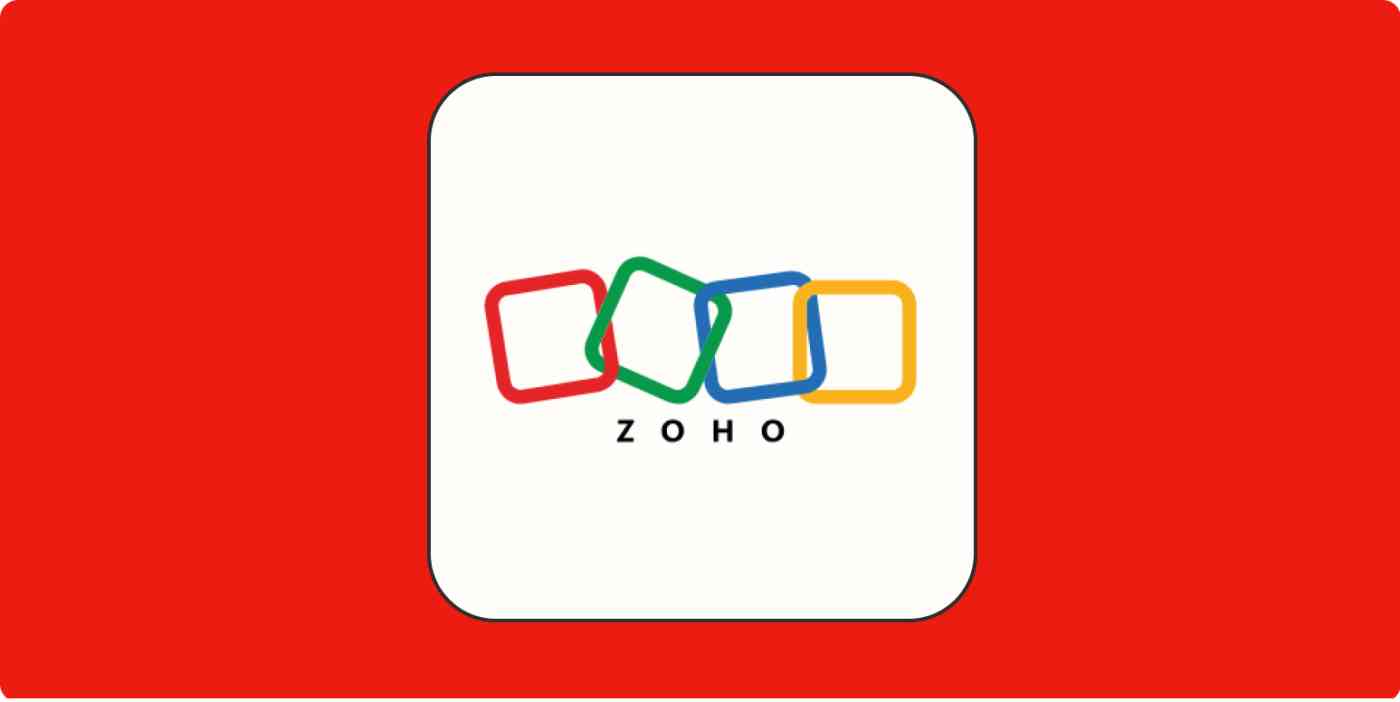 A hero image with the Zoho logo