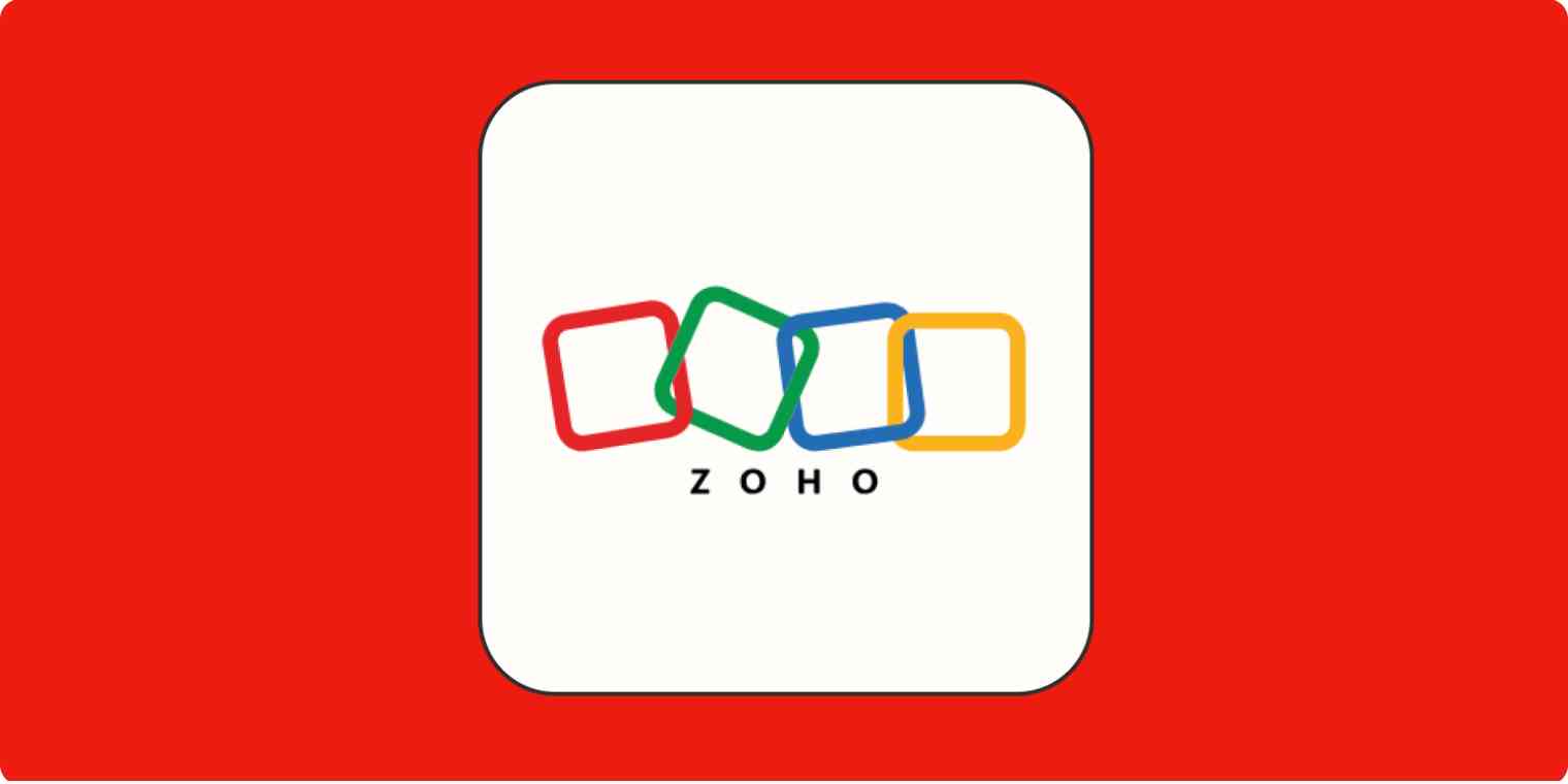 A hero image with the Zoho logo