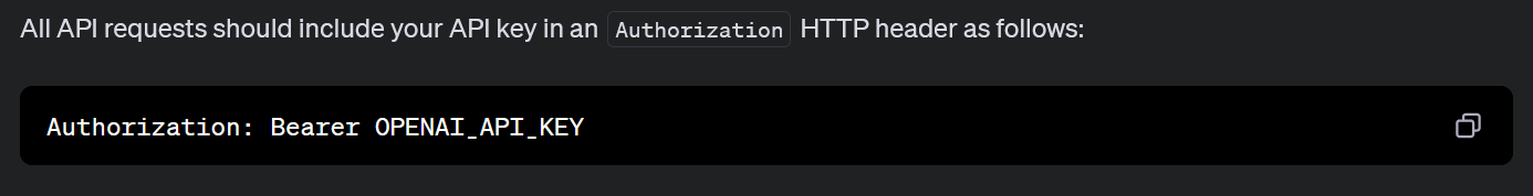 OpenAI's explanation of how to authenticate
