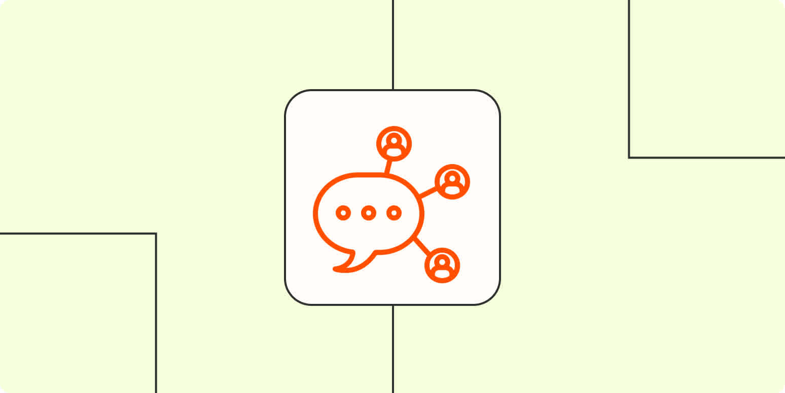 A hero image with an icon representing communication