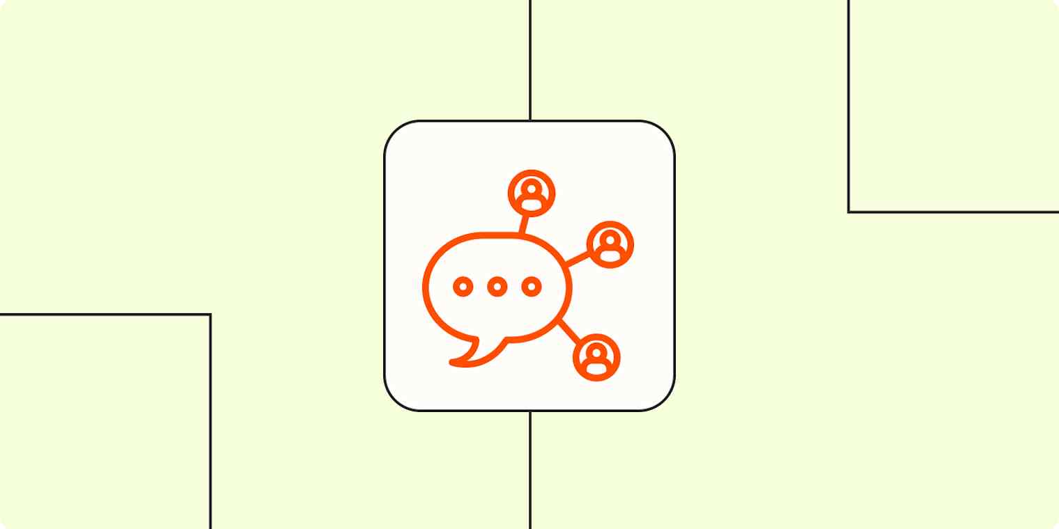 A hero image with an icon representing communication