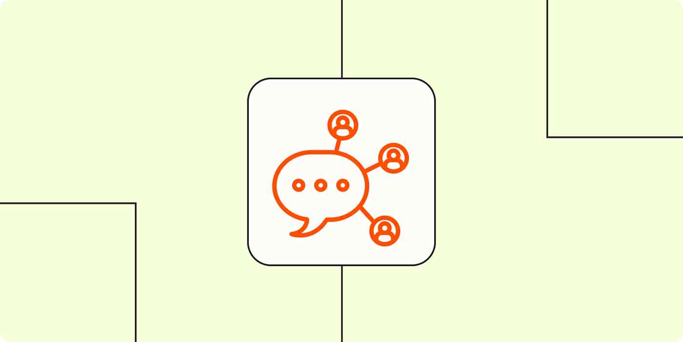 A hero image with an icon representing communication