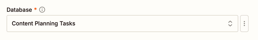 In the Database dropdown, the database Tasks is shown selected.