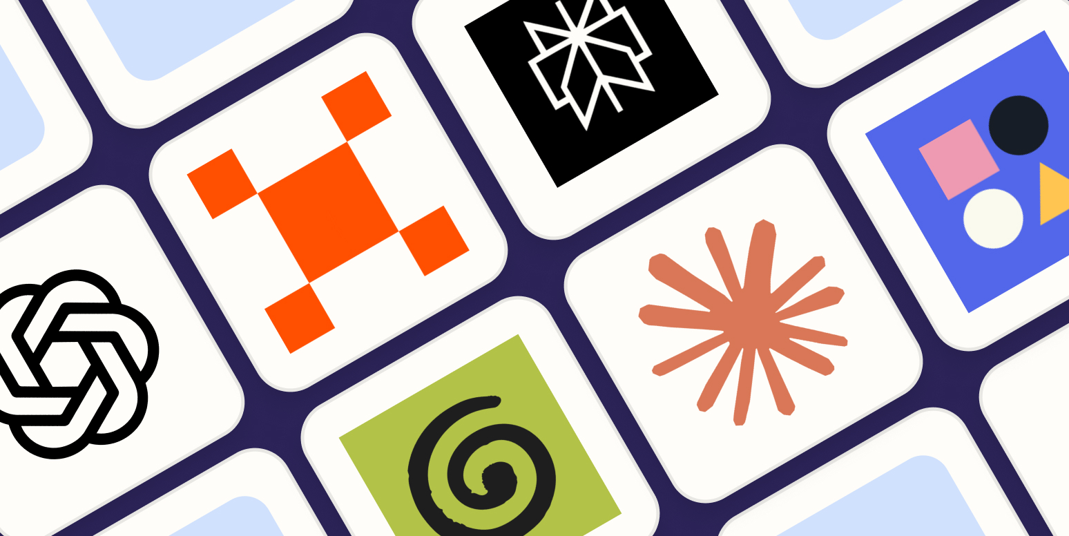 Hero image with the logos of the best AI personal assistants