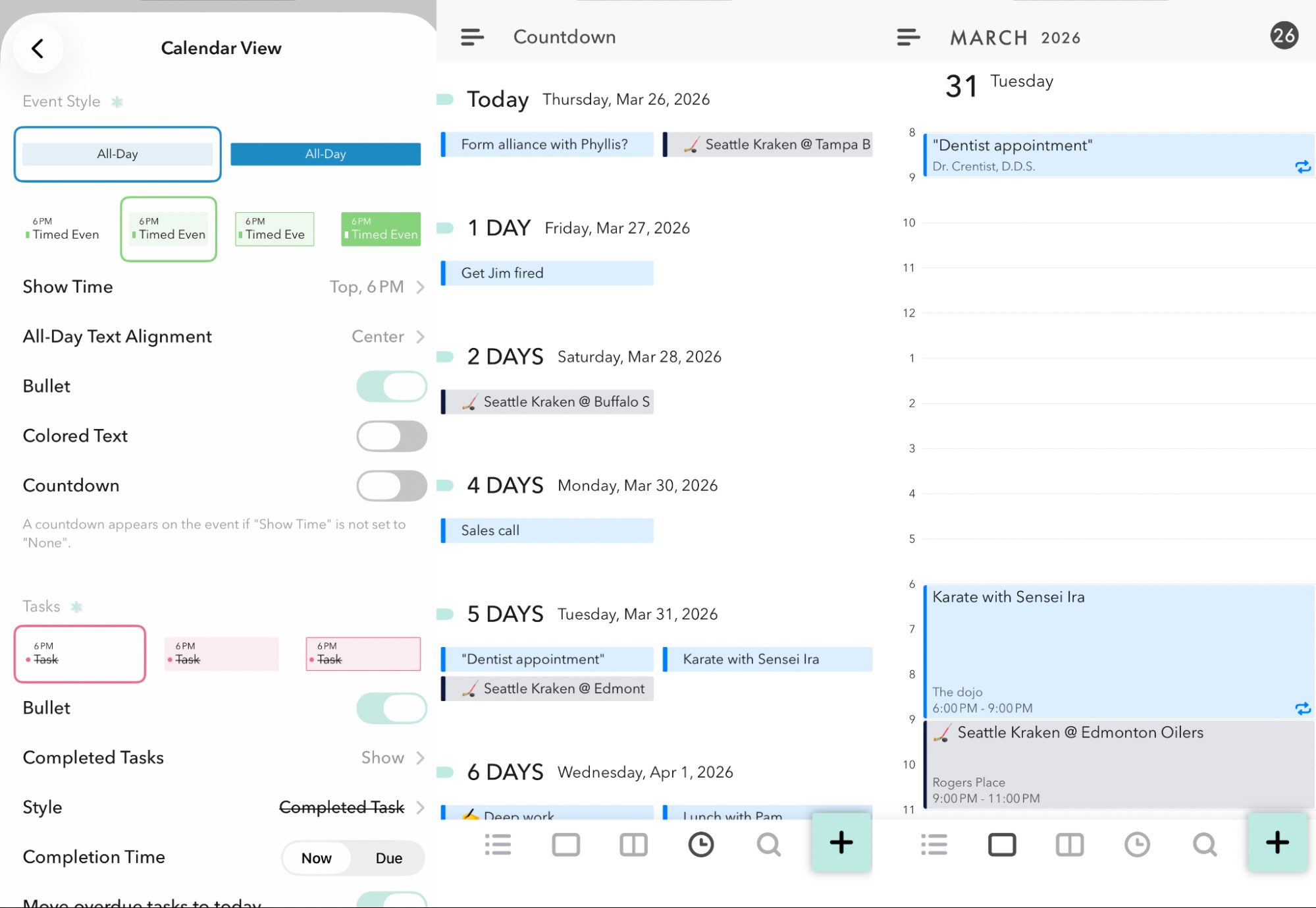 Across, our pick for the best iPhone calendar app for ultra-customizability