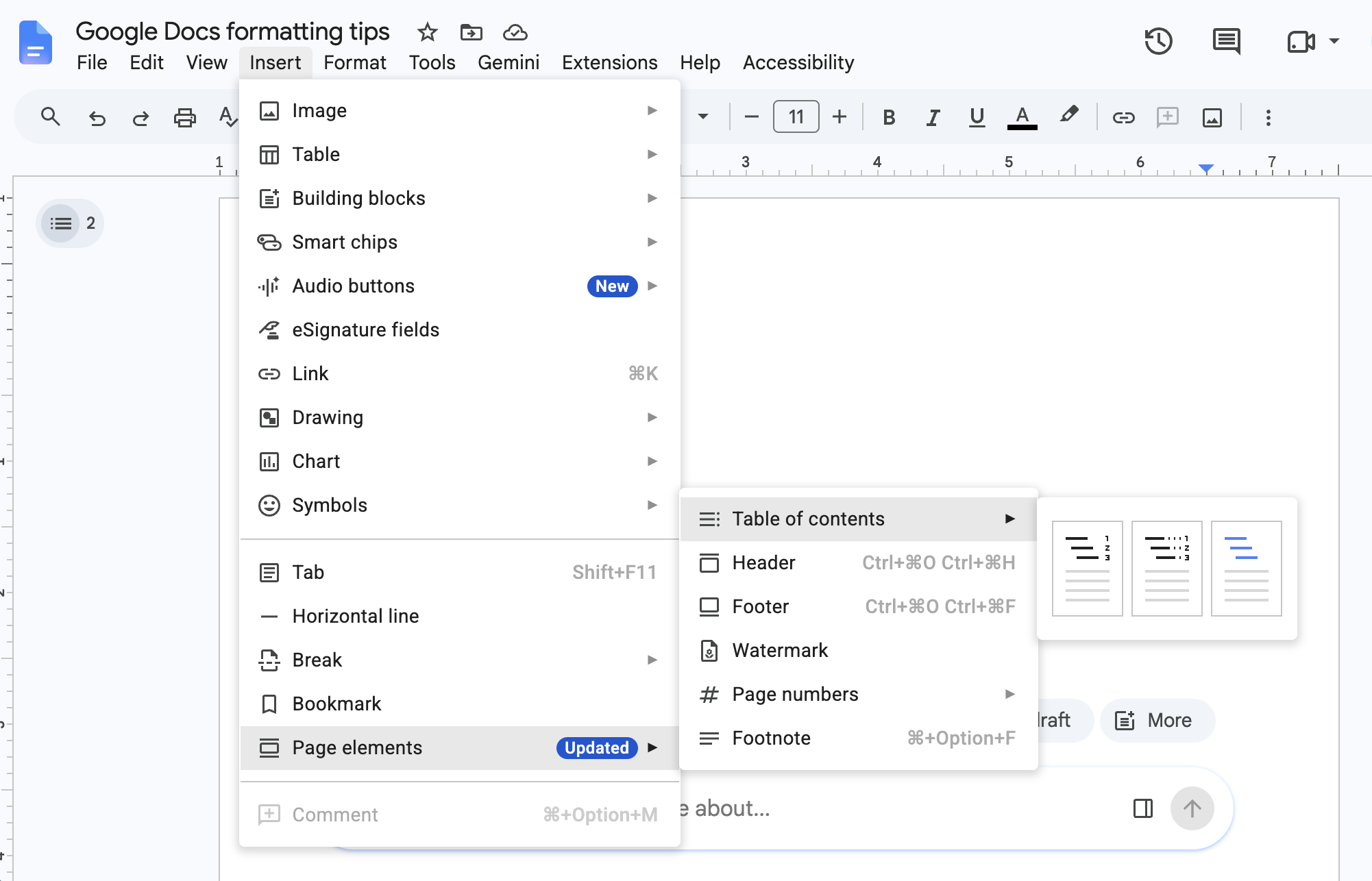 Comment créer une table des matières dans Google Docs.