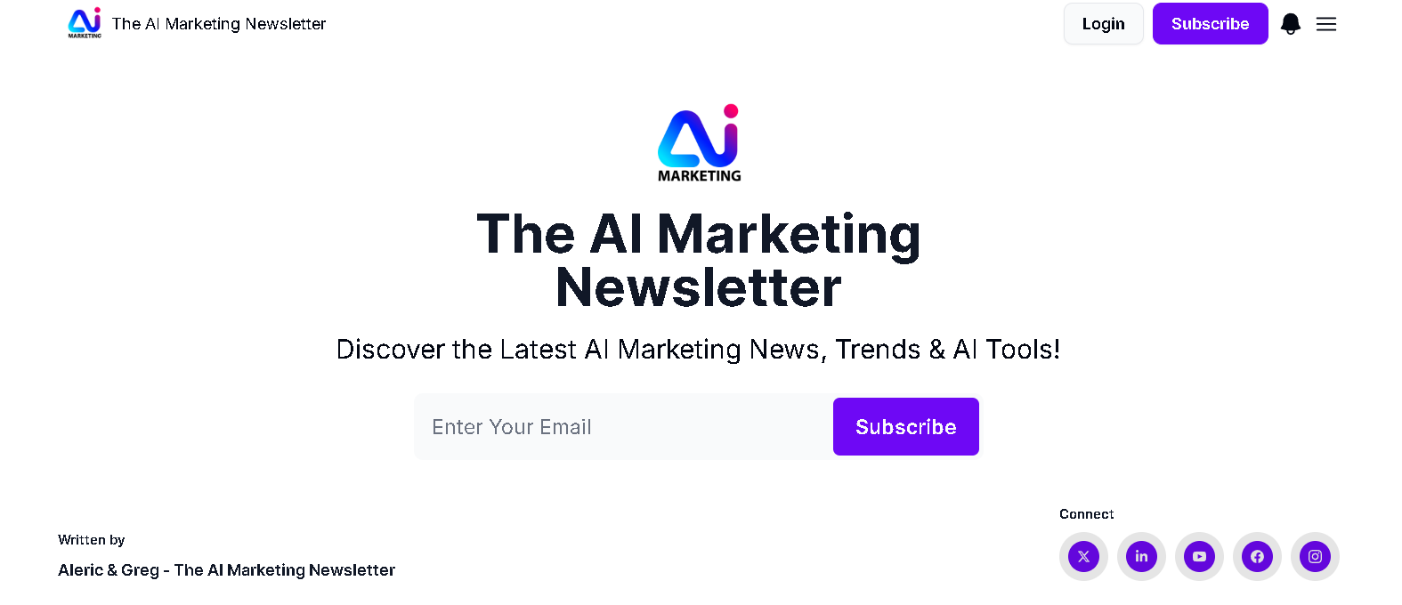 Aleric & Greg's AI Marketing Newsletter, our pick for the best AI newsletter for cutting-edge marketing tactics