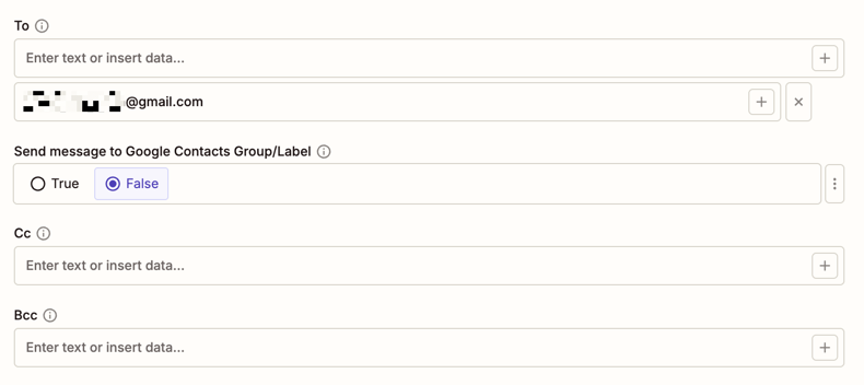A partially blurred out email address in a field labeled "To".