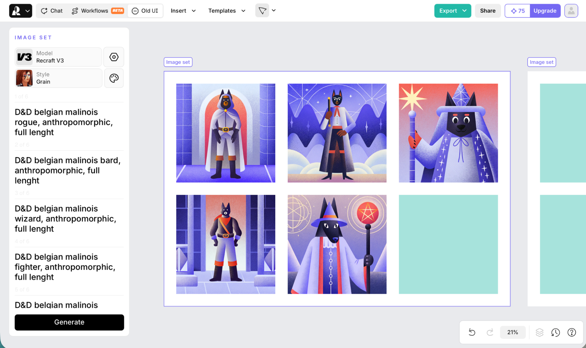 Recraft, one of the top AI art generators