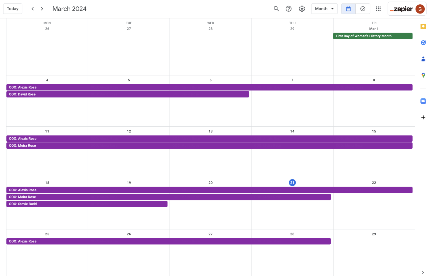 Google Calendar events from Google Forms