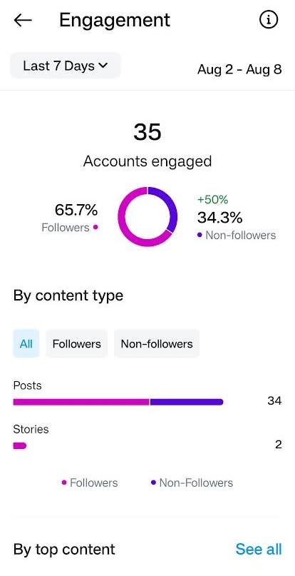 Accounts engaged analytics in Instagram