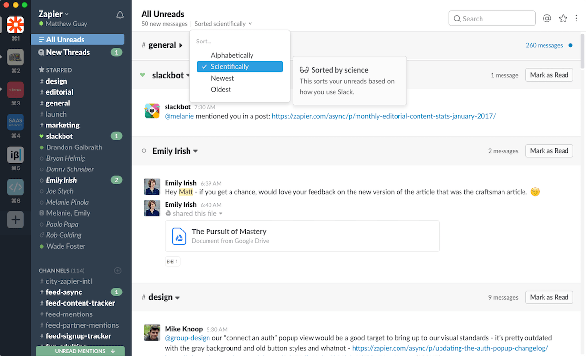 Slack All Unreads