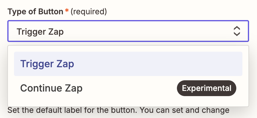 Screenshot of types of button