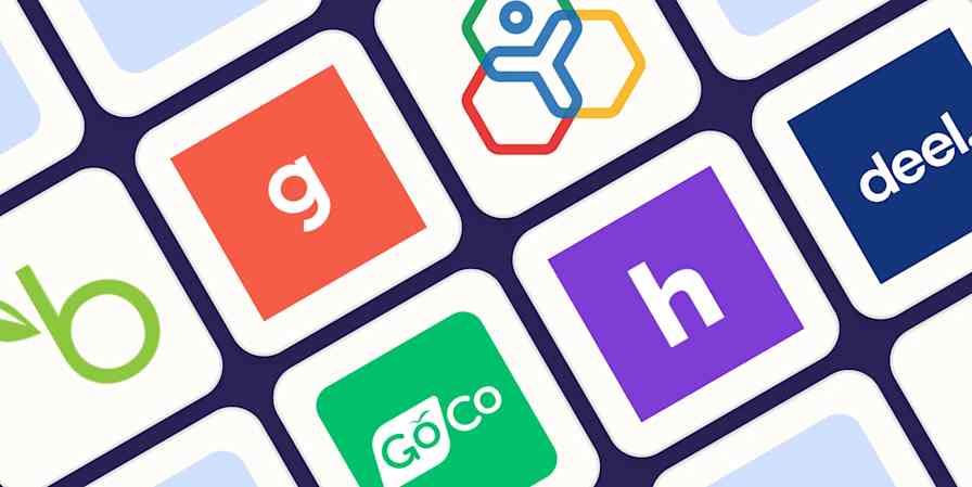 Hero image with the logos of the best HR software for small businesses