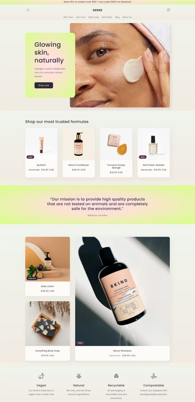 A Shopify storefront