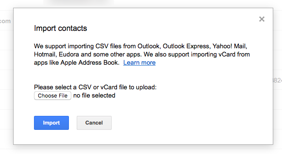 import Google Contacts