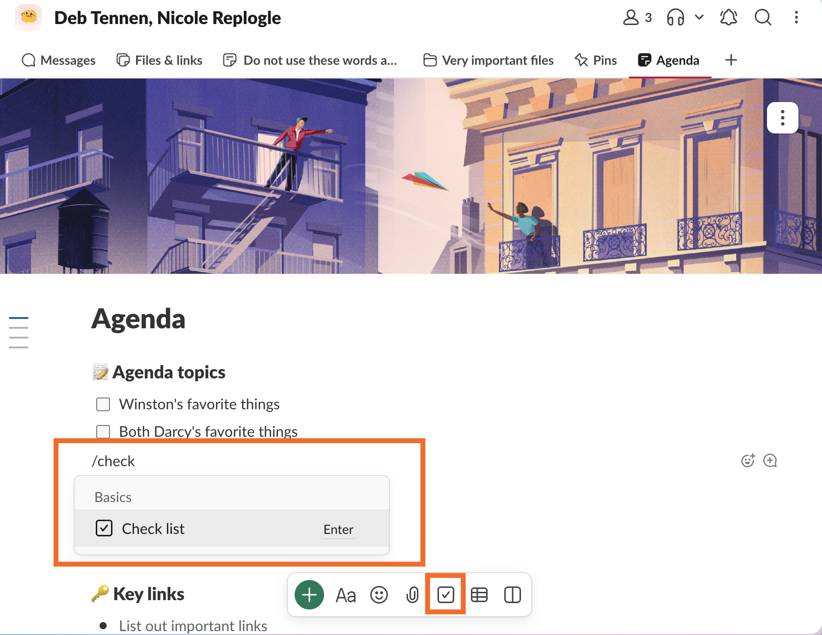 Slack Canvas with a list of canvases.