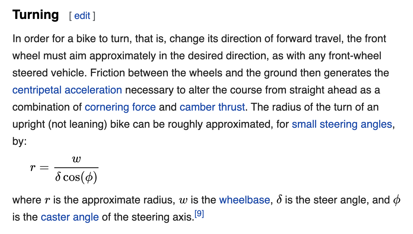 The physics of turning a bike