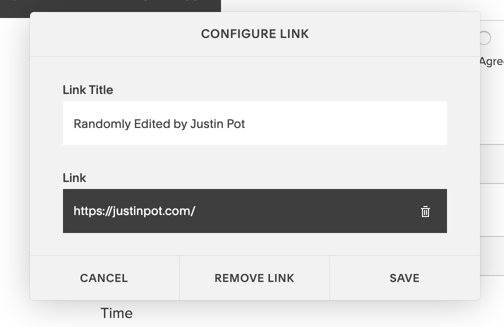 Squarespace edit link