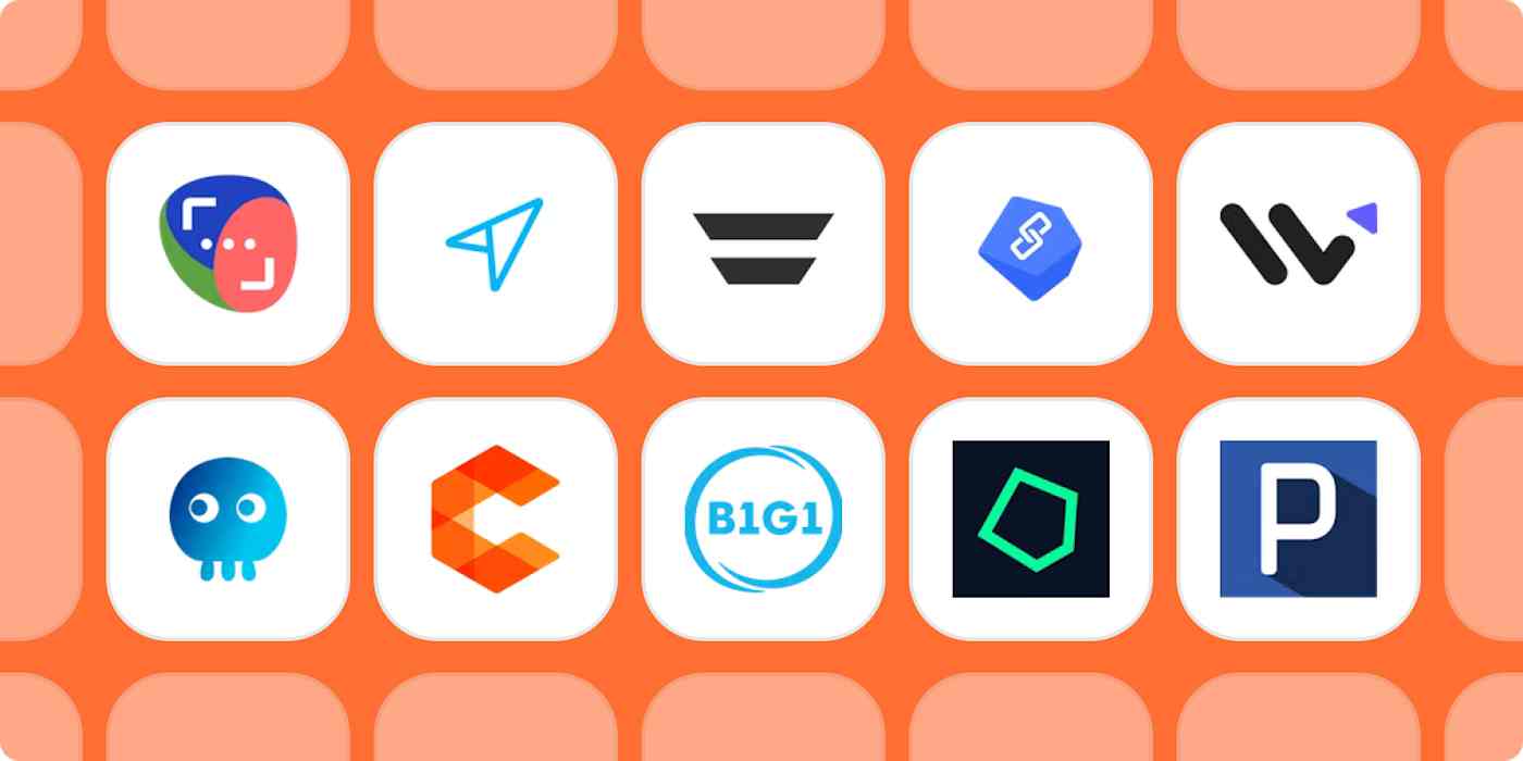 Latest app logos on an orange background