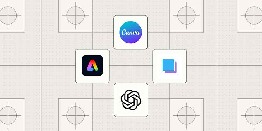 A hero image with the logos of the best social media design tools