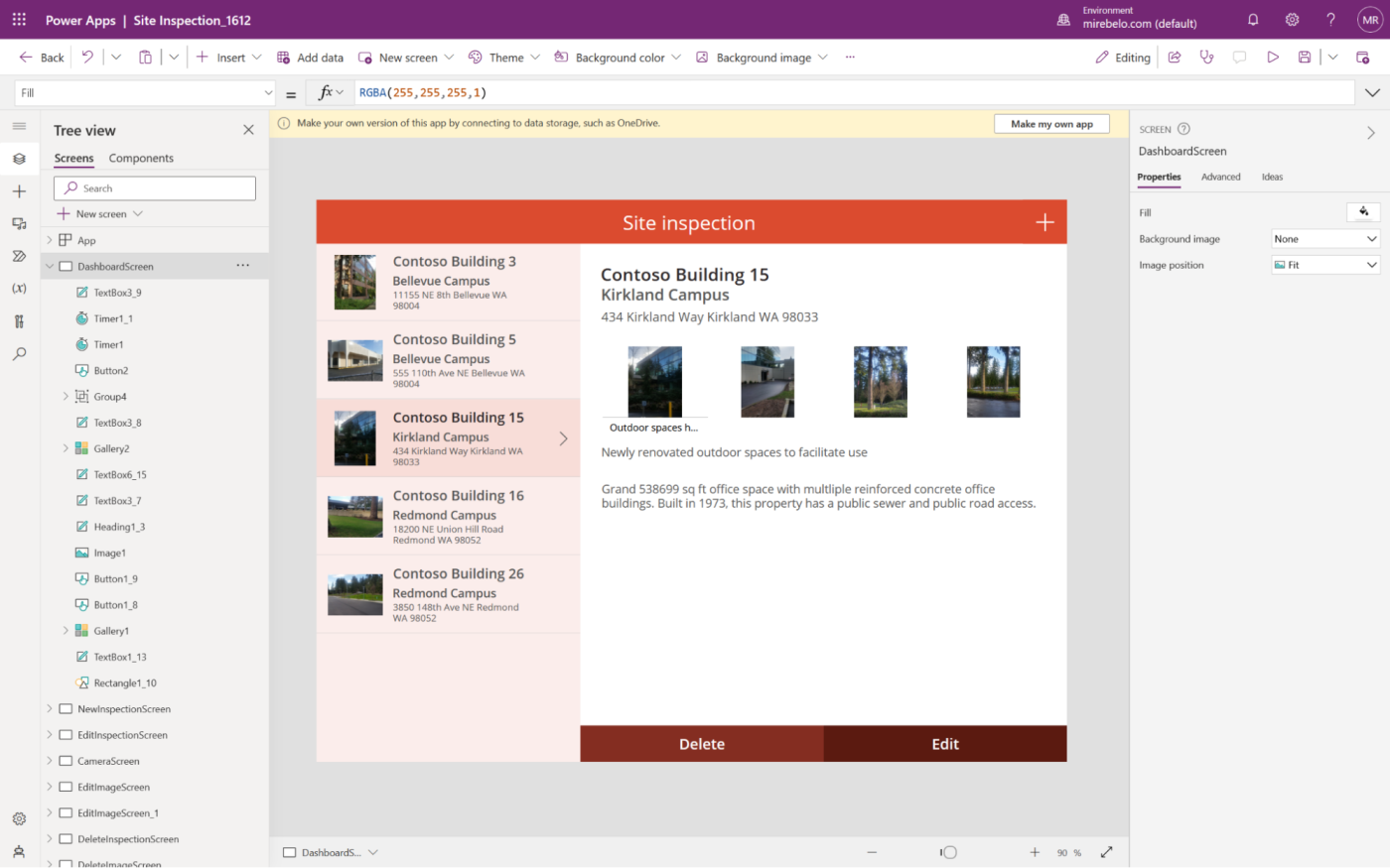 PowerApps, our pick for the best internal tool builder for advanced logic without code