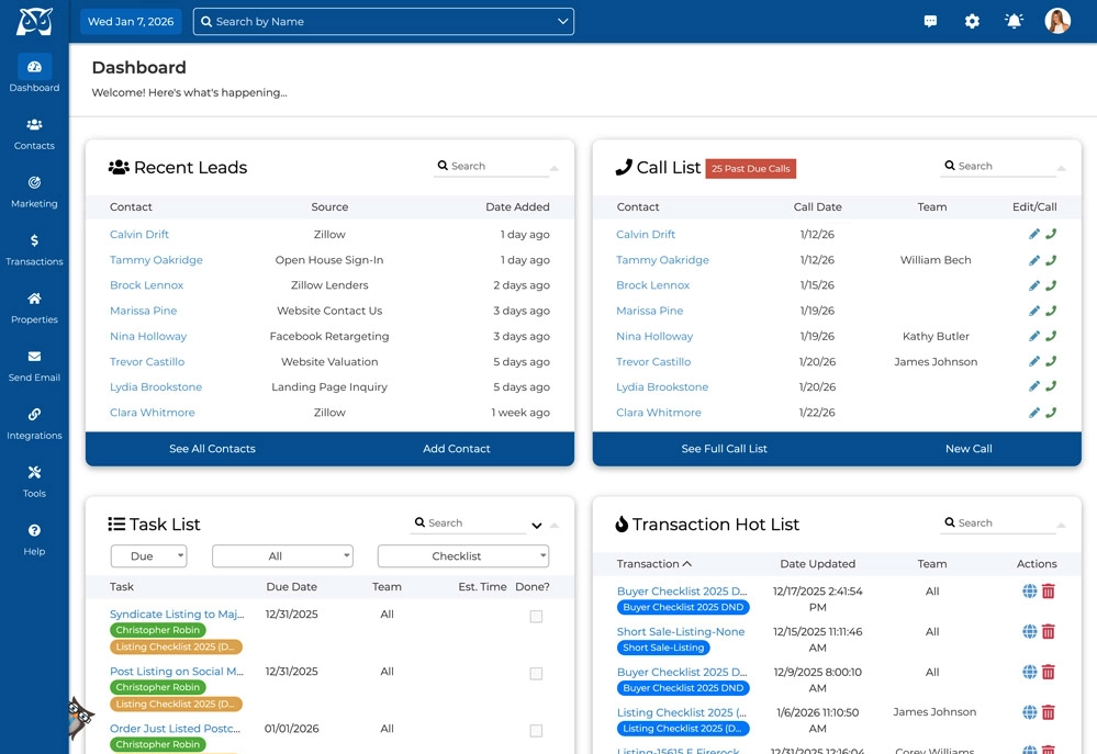 Screenshot of the Wise Agent interface