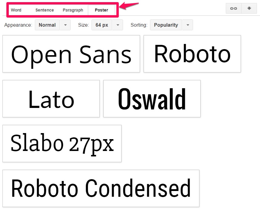 google font type filters