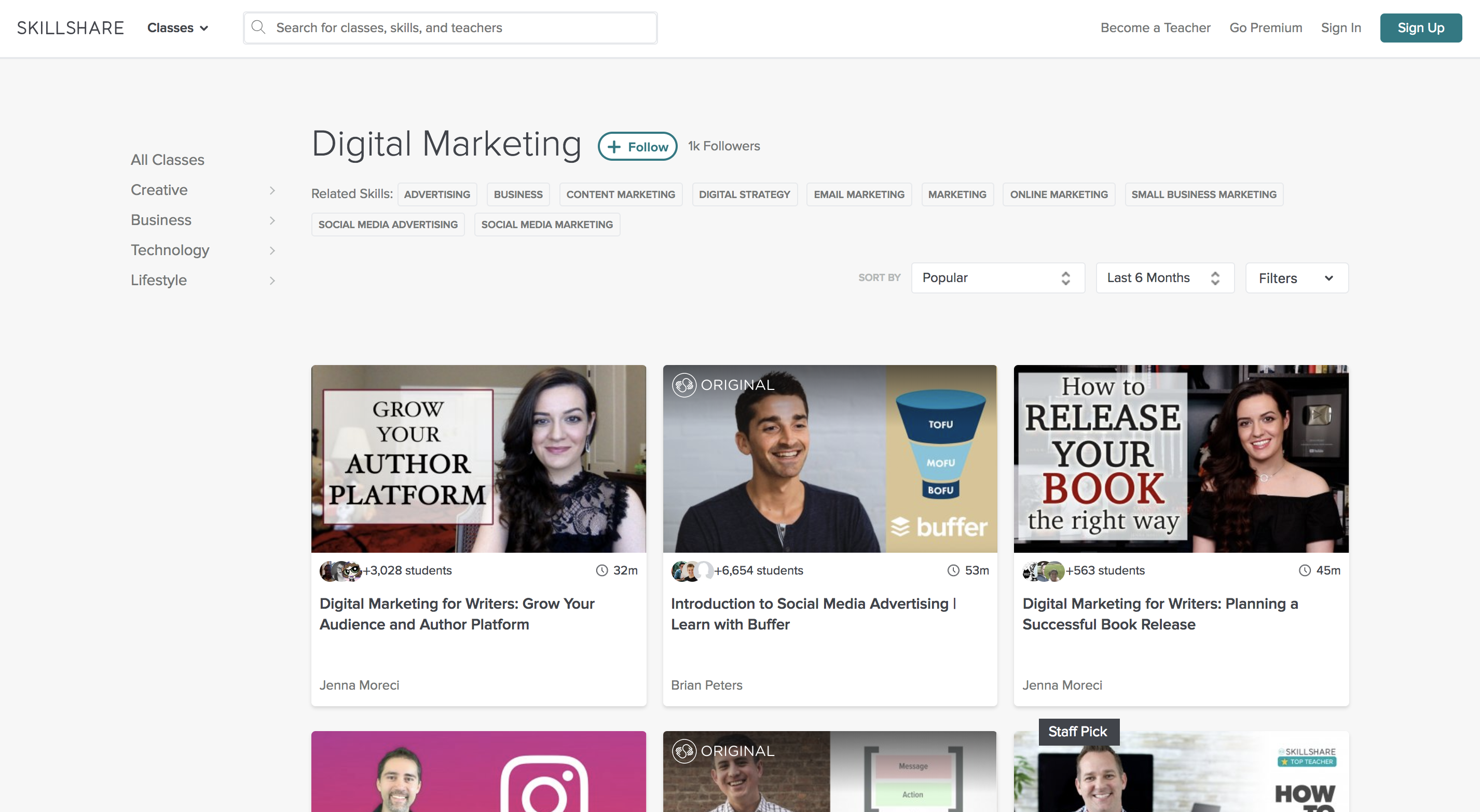Skillshare Digital Marketing courses