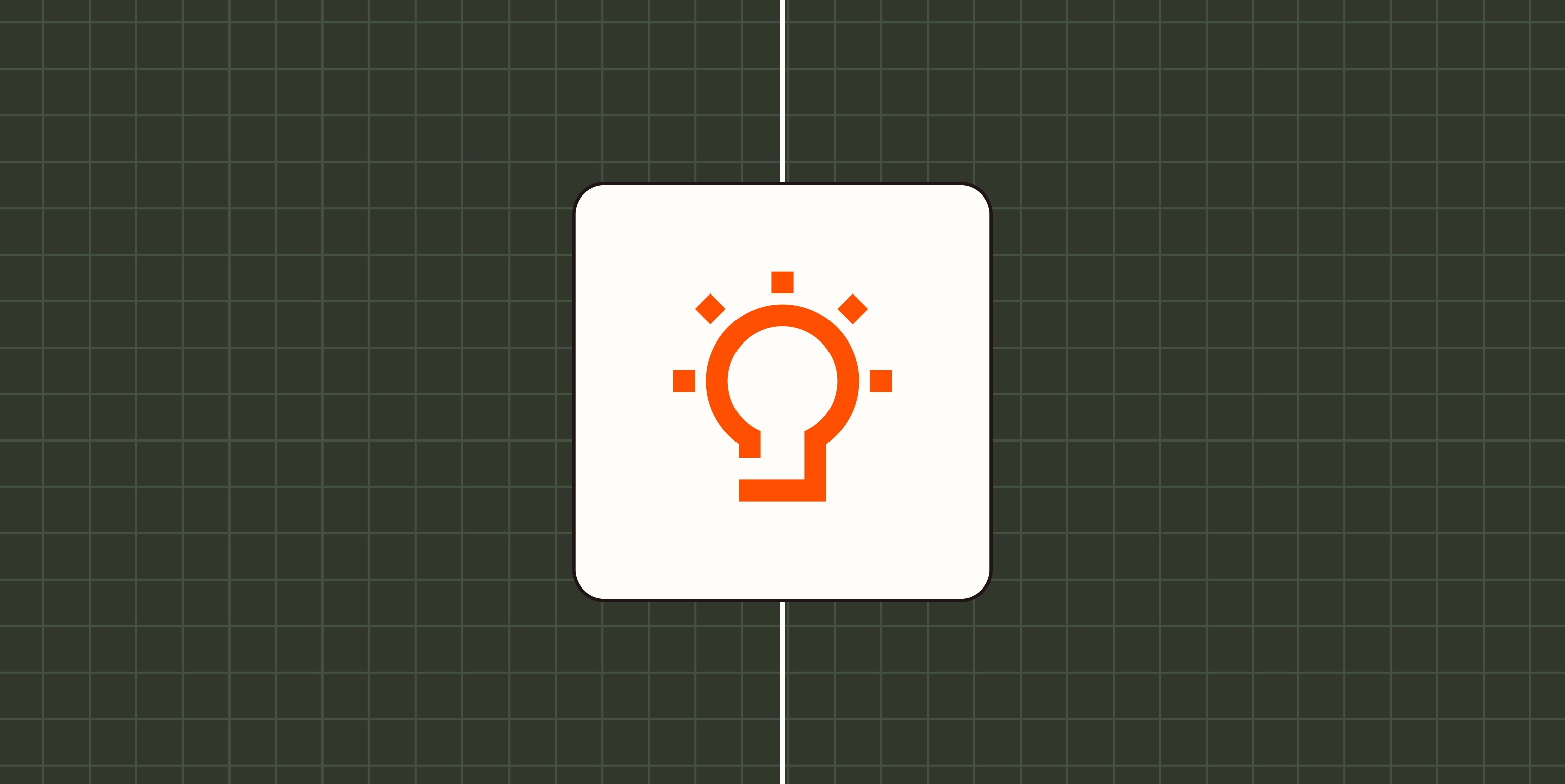 Hero image with a light bulb icon