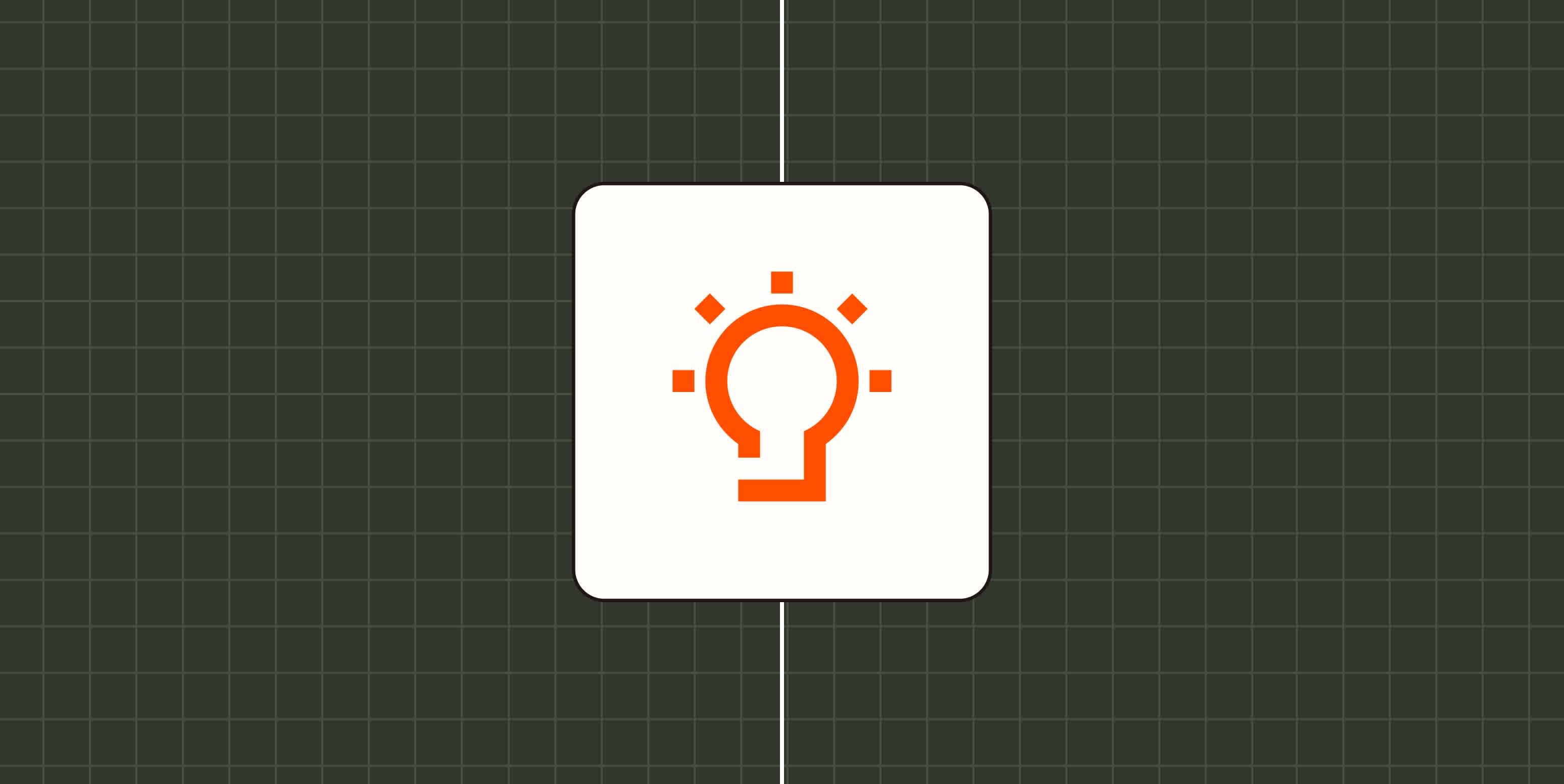 Hero image with a light bulb icon