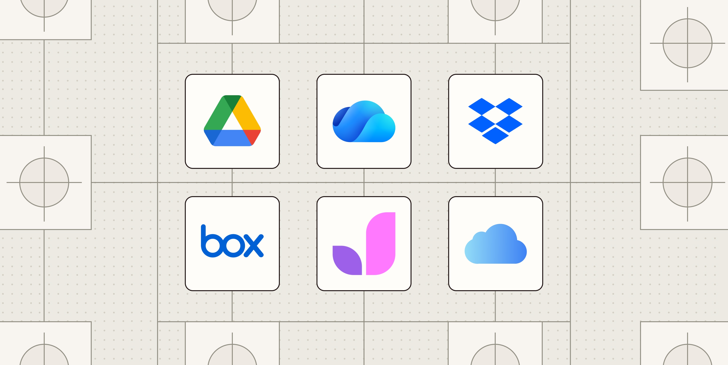 Hero image with the logos of the best cloud storage apps