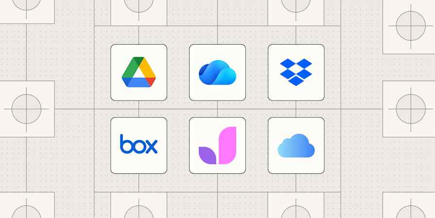 Hero image with the logos of the best cloud storage apps