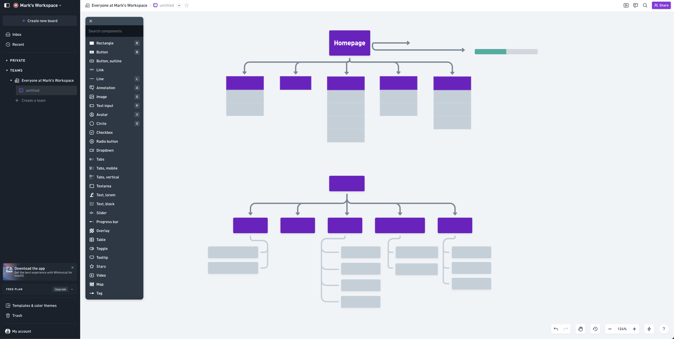 Whimsical, our pick for the best wireframe tool for quick, structured wireframe ideation.