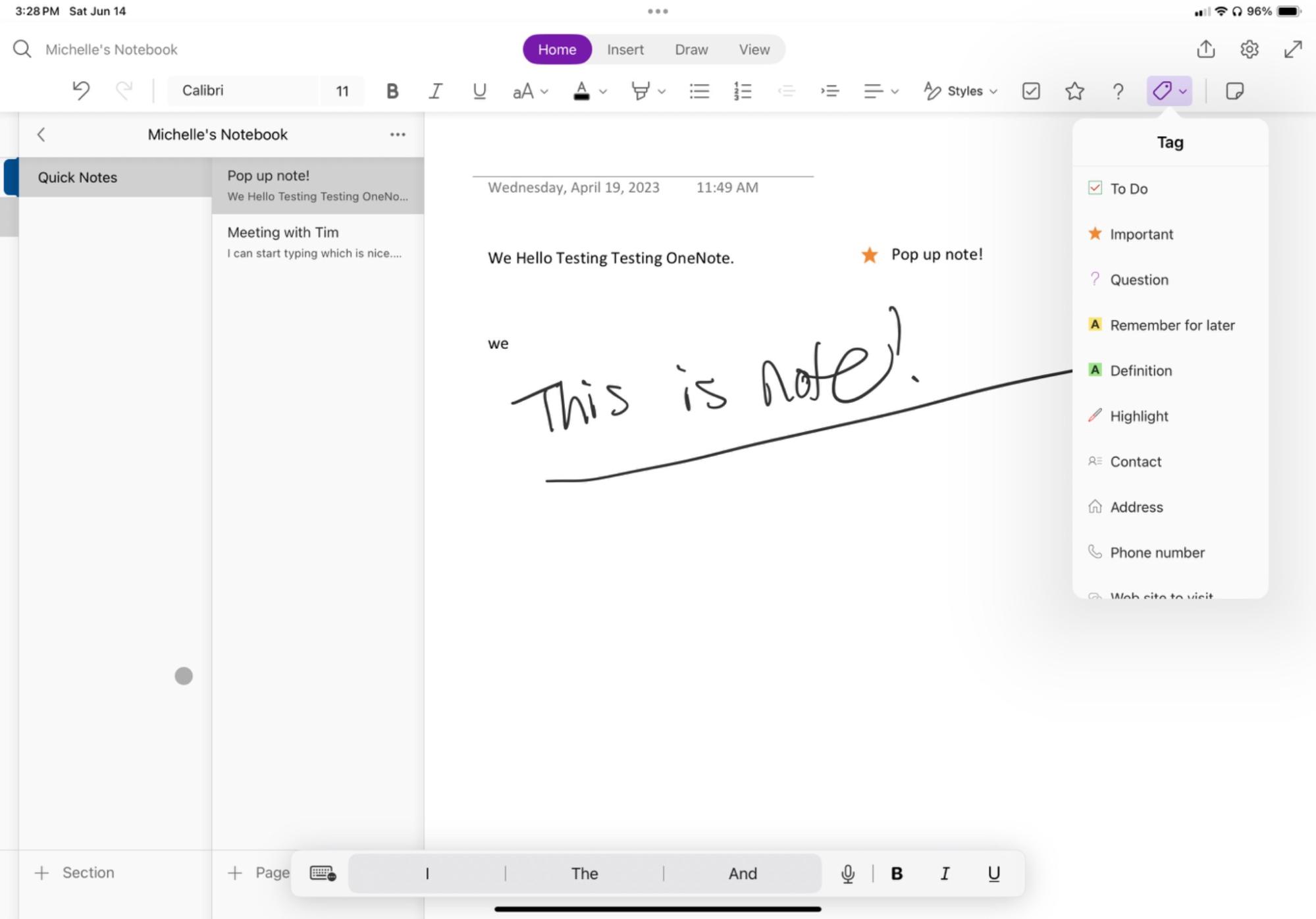 OneNote, our pick for the best iPad note-taking app for Windows users