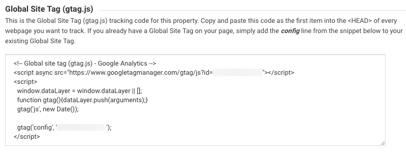 Google Analytics Global Site Tag