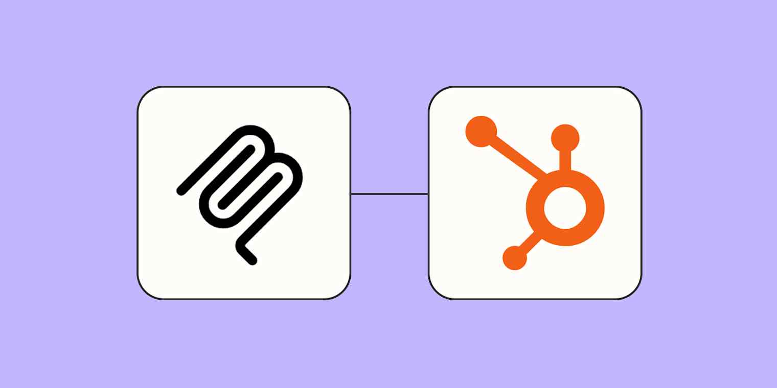 The Zapier MCP logo connected to the HubSpot logo against a lavender background
