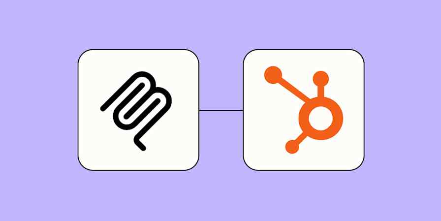 The Zapier MCP logo connected to the HubSpot logo against a lavender background