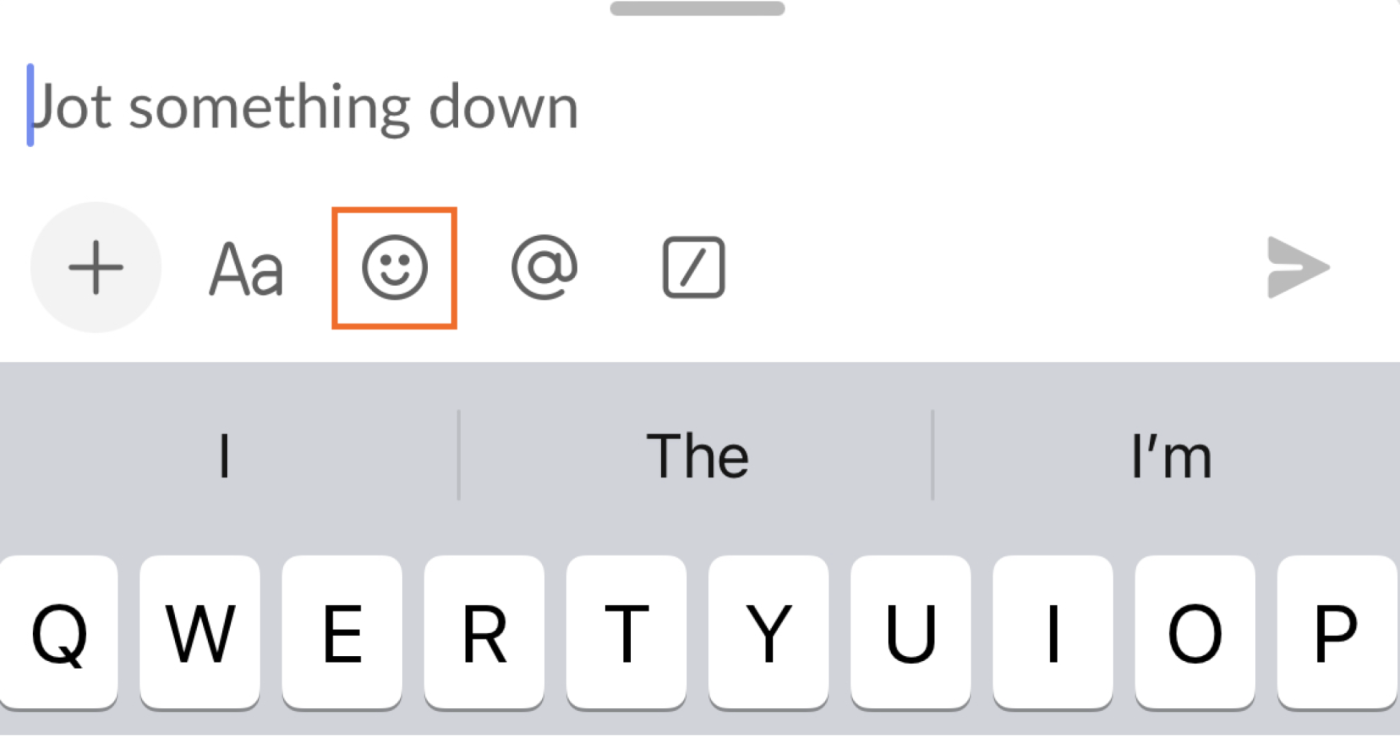 The smiley face icon on Slack