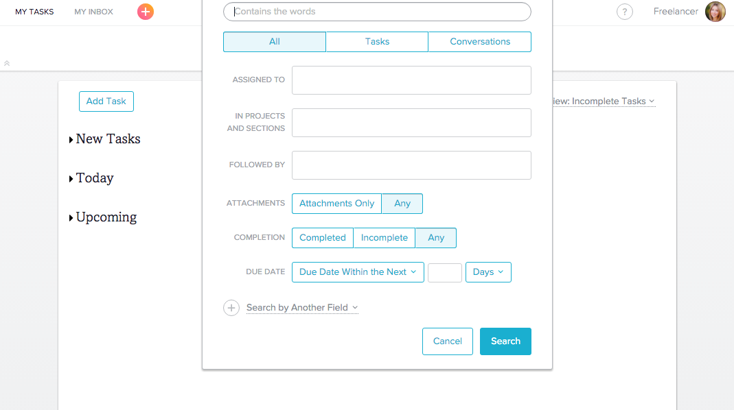 Asana search