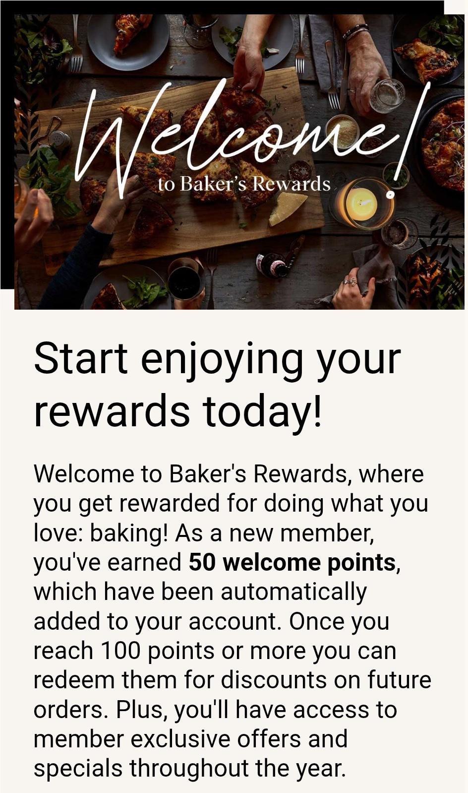 A drip marketing email from King Arthur Baking