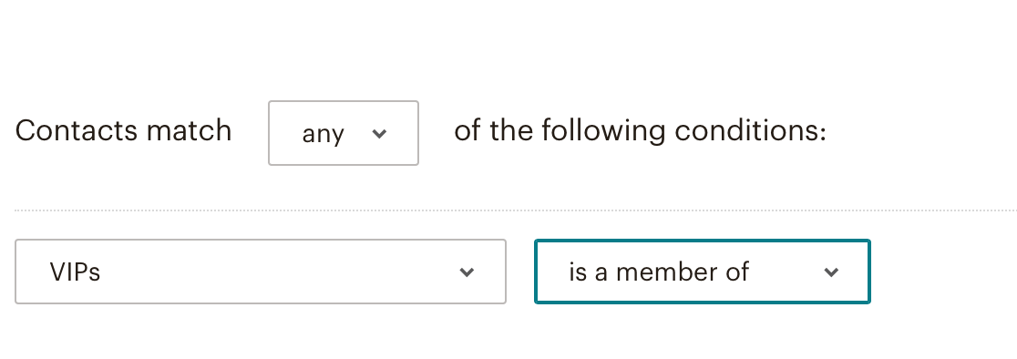 VIP segment in Mailchimp