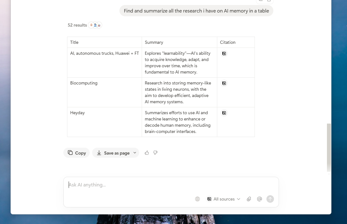 Chatting with Notion AI