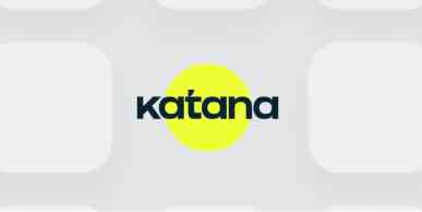 Katana app logo on a gray background.