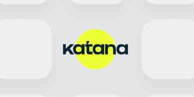 Katana app logo on a gray background.