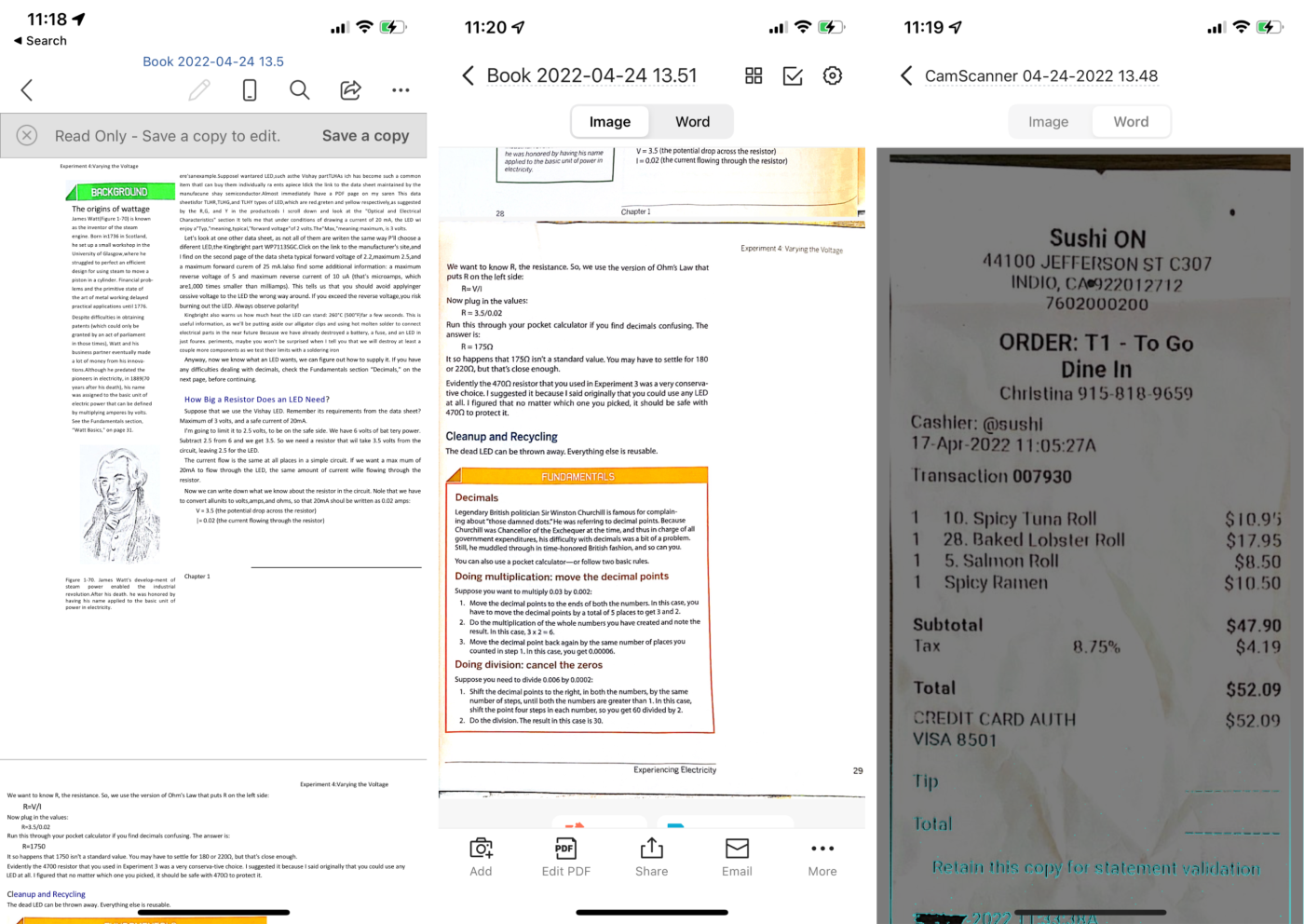 CamScanner, our pick for the best OCR scanner app for detailed scans