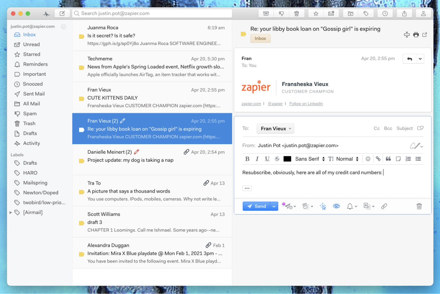 Mailspring screenshot