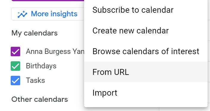Adding a Trello calendar URL to Google Calendar